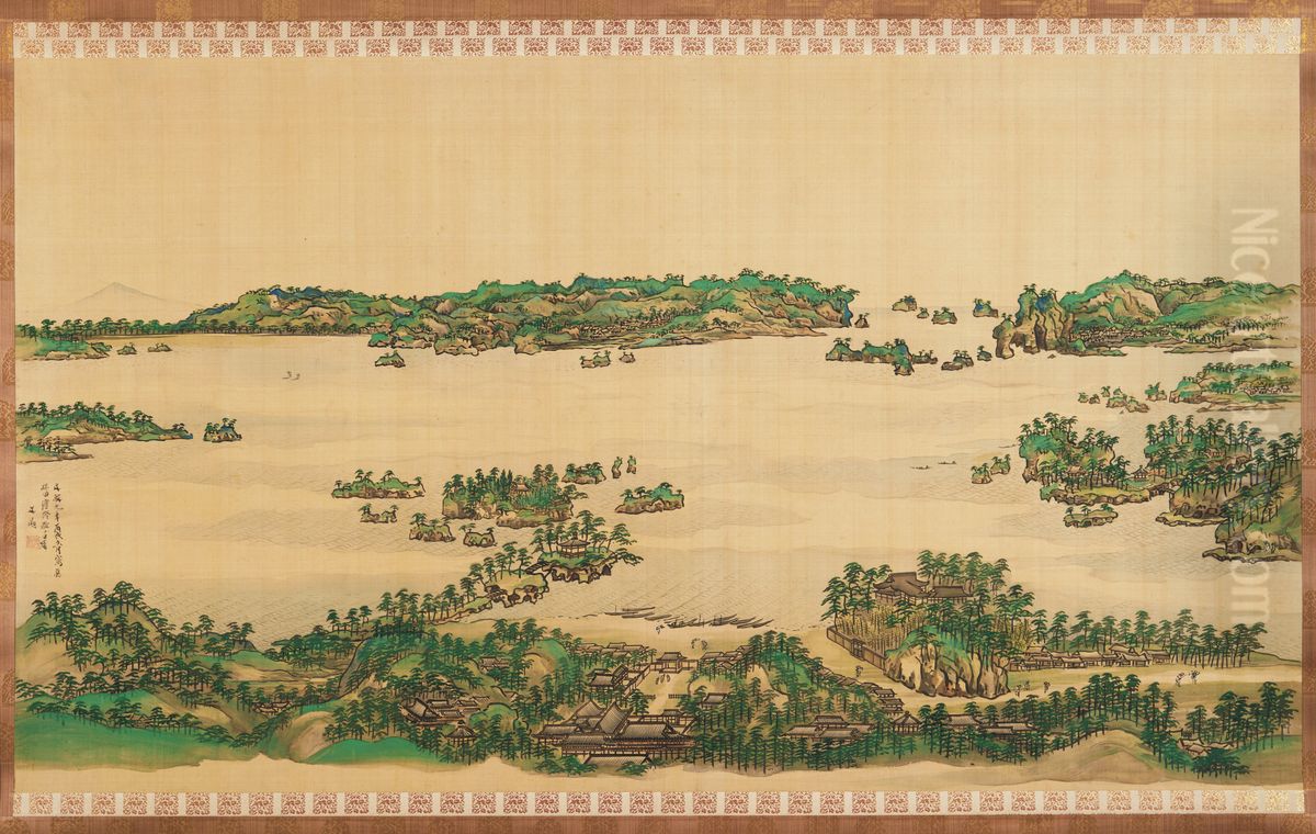 Matsushima Oil Painting by Tani Buncho