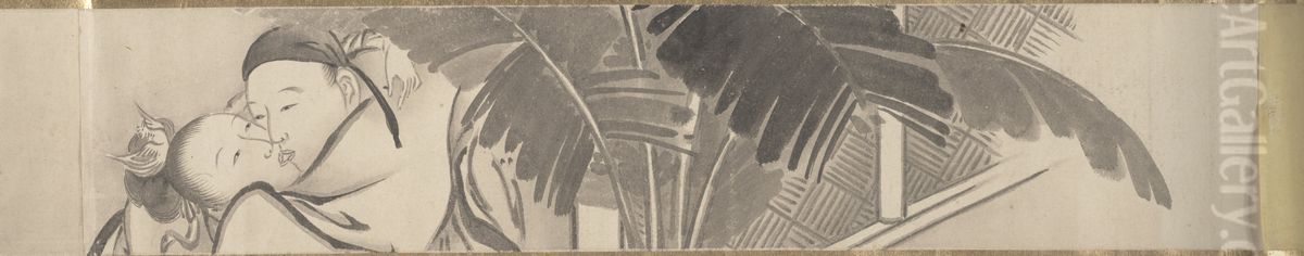 Erotic Scenes Oil Painting by Settei