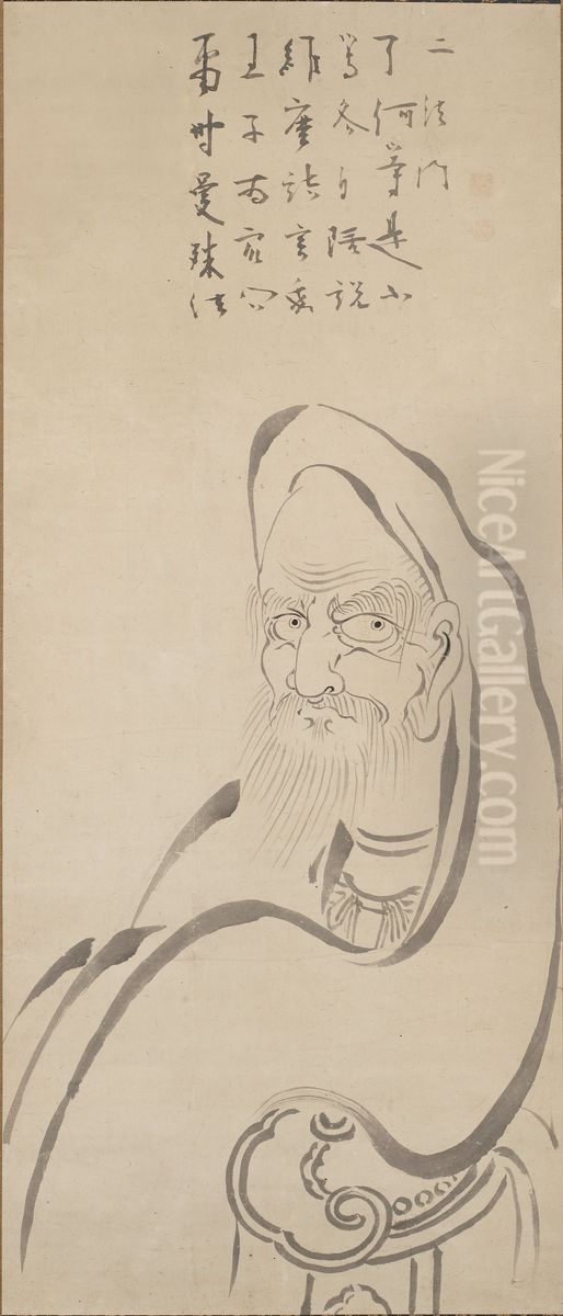 The Buddhist Layman Vimalakirti Oil Painting by Hakuin Ekaku