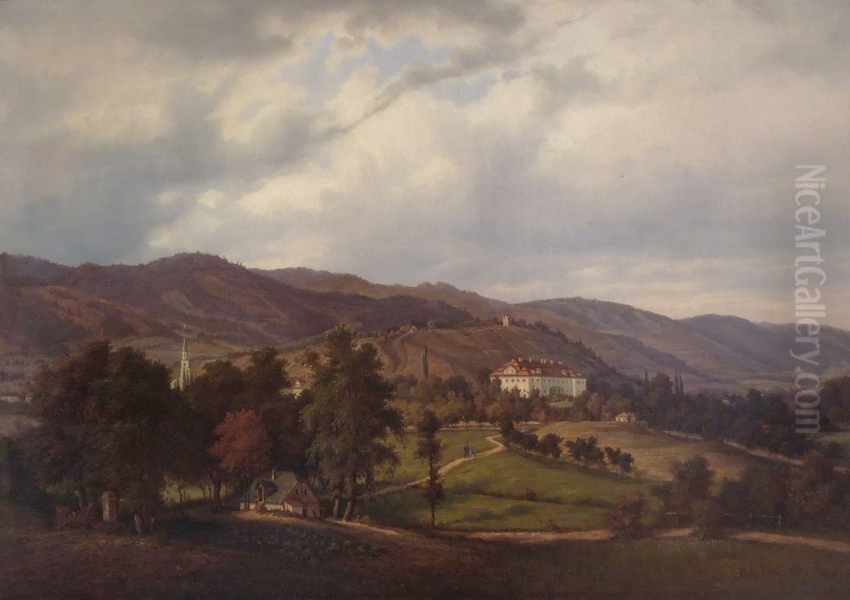 Landscape of Central Bohemian Uplands Oil Painting by Ernst Gustav Doerell