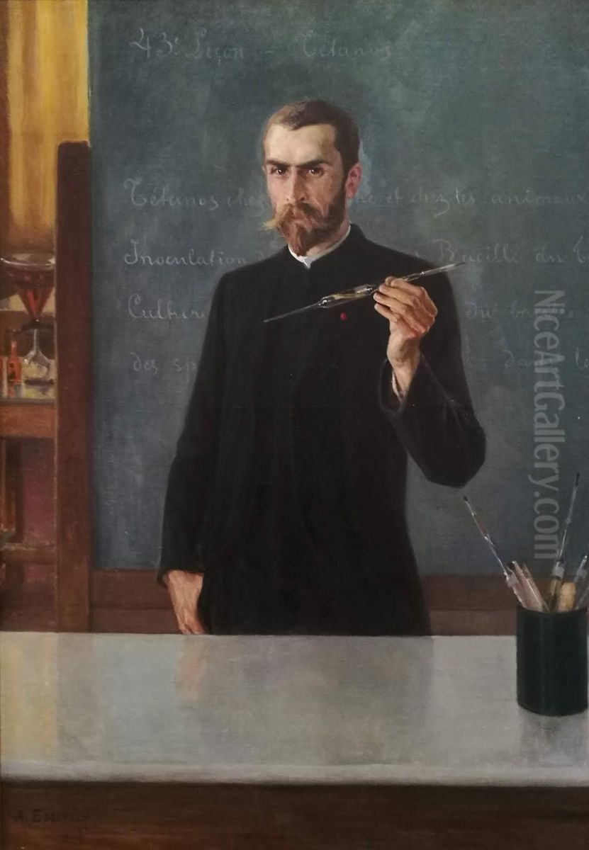 Tohtori Emile Roux Oil Painting by Albert Edelfelt