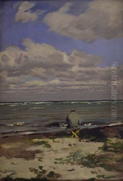 Man near sea Oil Painting by Eugen Ducker