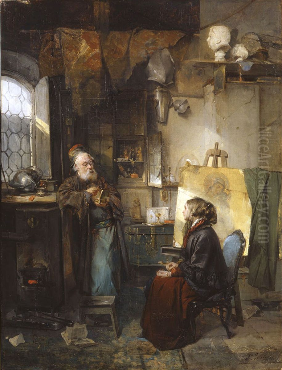 The moneylender (The antique dealer) Oil Painting by Domenico Induno