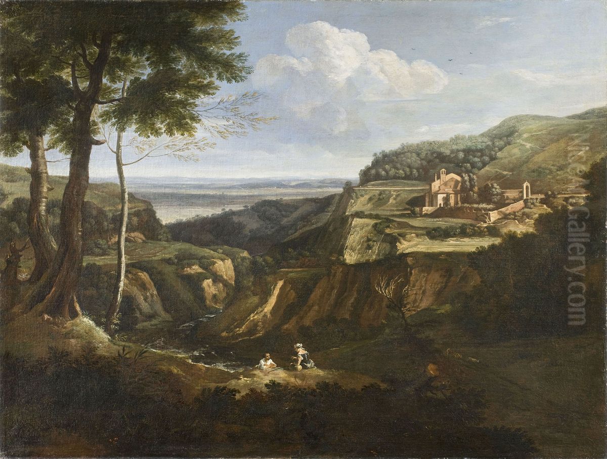 View of the Hermitage of Camaldoli near Frascati Oil Painting by Gaspard Dughet