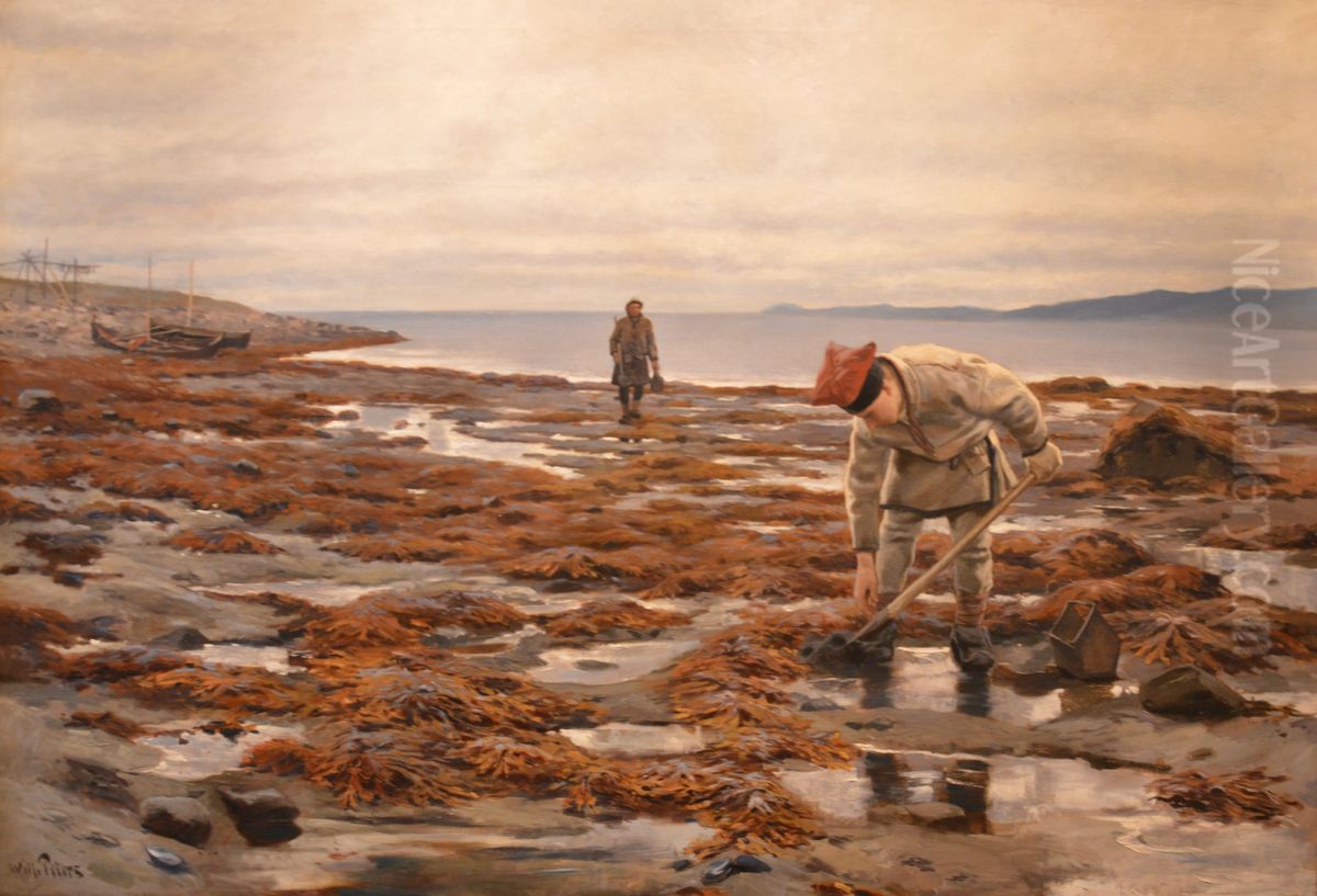 Sanking av sandorm Oil Painting by Wilhelm Peters