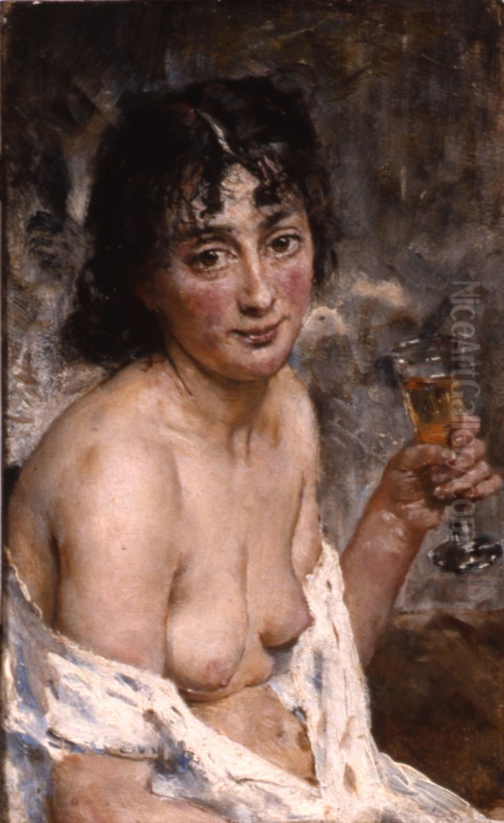Champagnepiken Oil Painting by Hans Heyerdahl