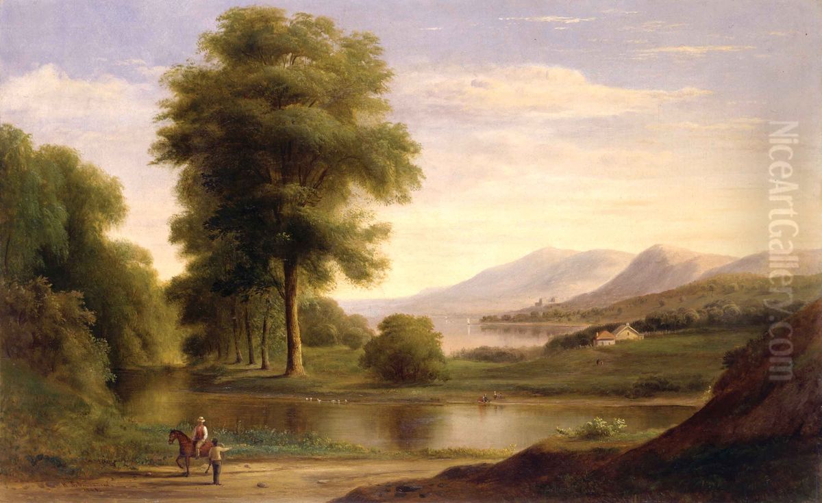 Meeting by the River Oil Painting by Robert Seldon Duncanson