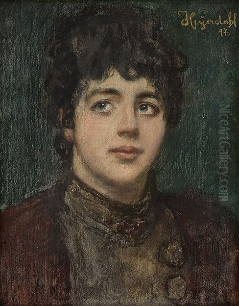 Portrait of a woman Oil Painting by Hans Heyerdahl