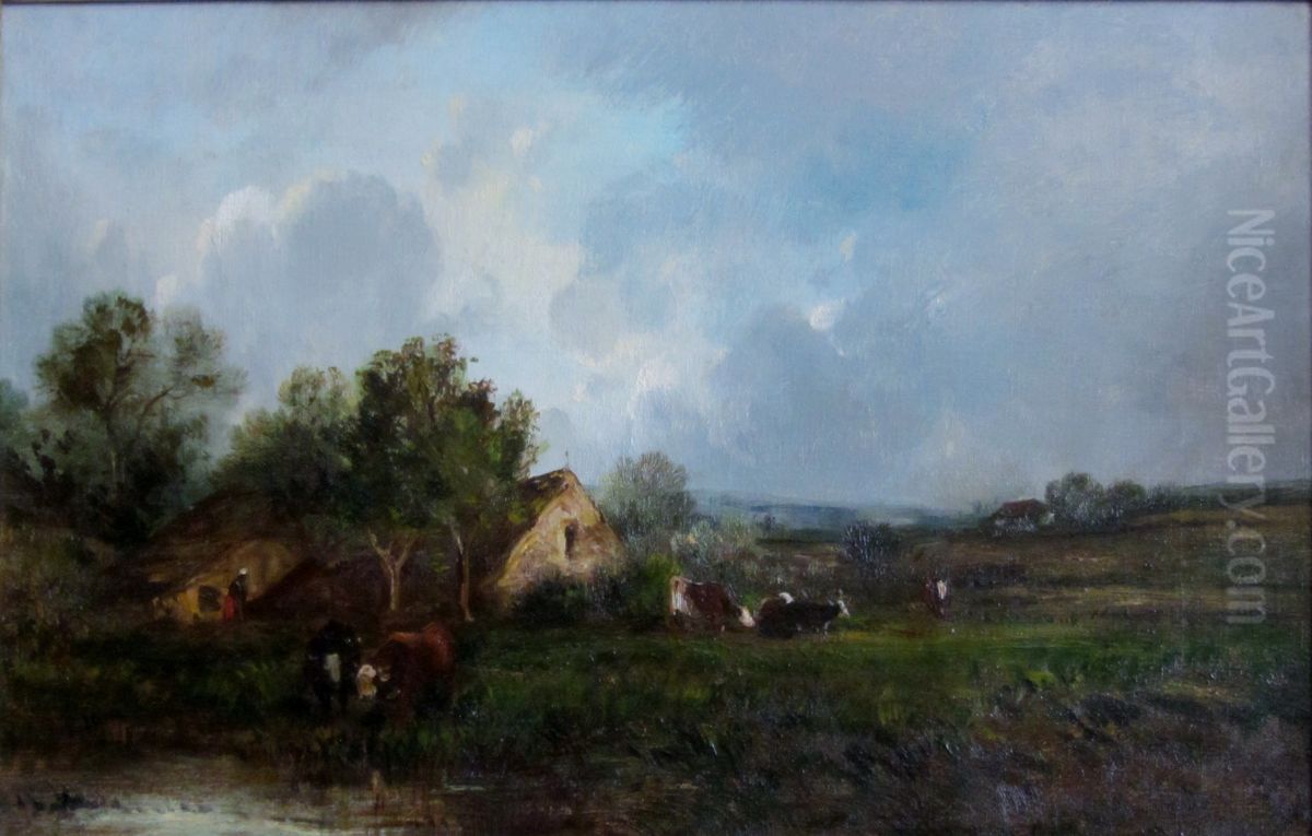 French Landscape Oil Painting by Leon-Victor Dupre
