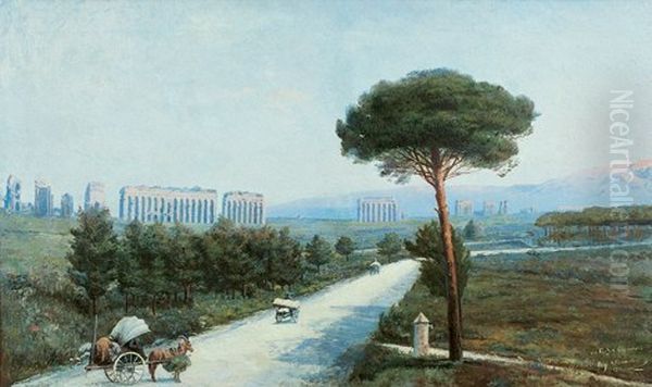 Via appia Oil Painting by Amandus Adamson