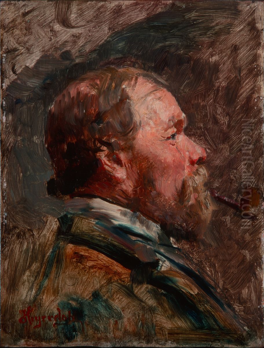 Mannsportrett Oil Painting by Hans Heyerdahl