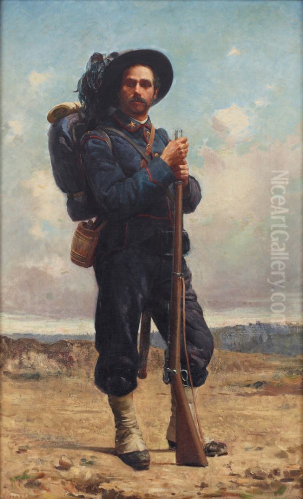 Sentry of Bersagliere Oil Painting by Matsuoka Hisashi