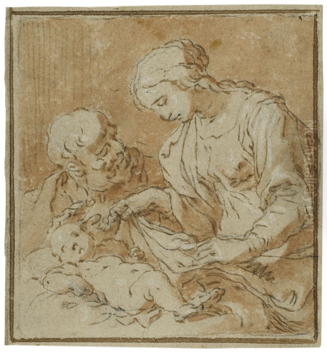 Den heliga familjen Oil Painting by Abraham Bloemaert