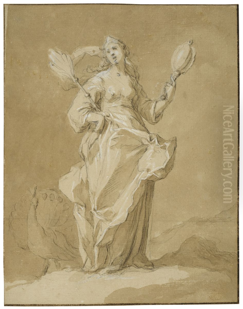 Juno Oil Painting by Abraham Bloemaert