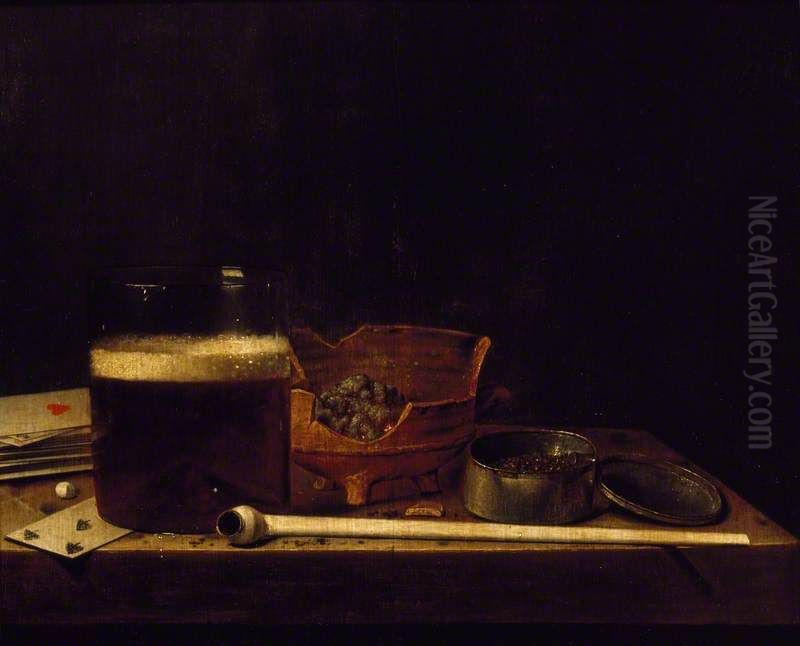 Still Life with a clay Pipe Oil Painting by Jan Jansz van de Velde