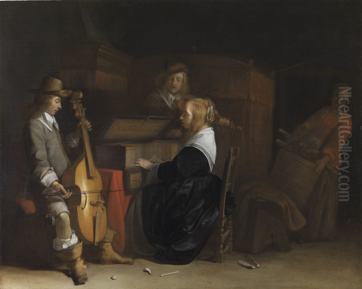 Musical Company Oil Painting by Gerard Ter Borch