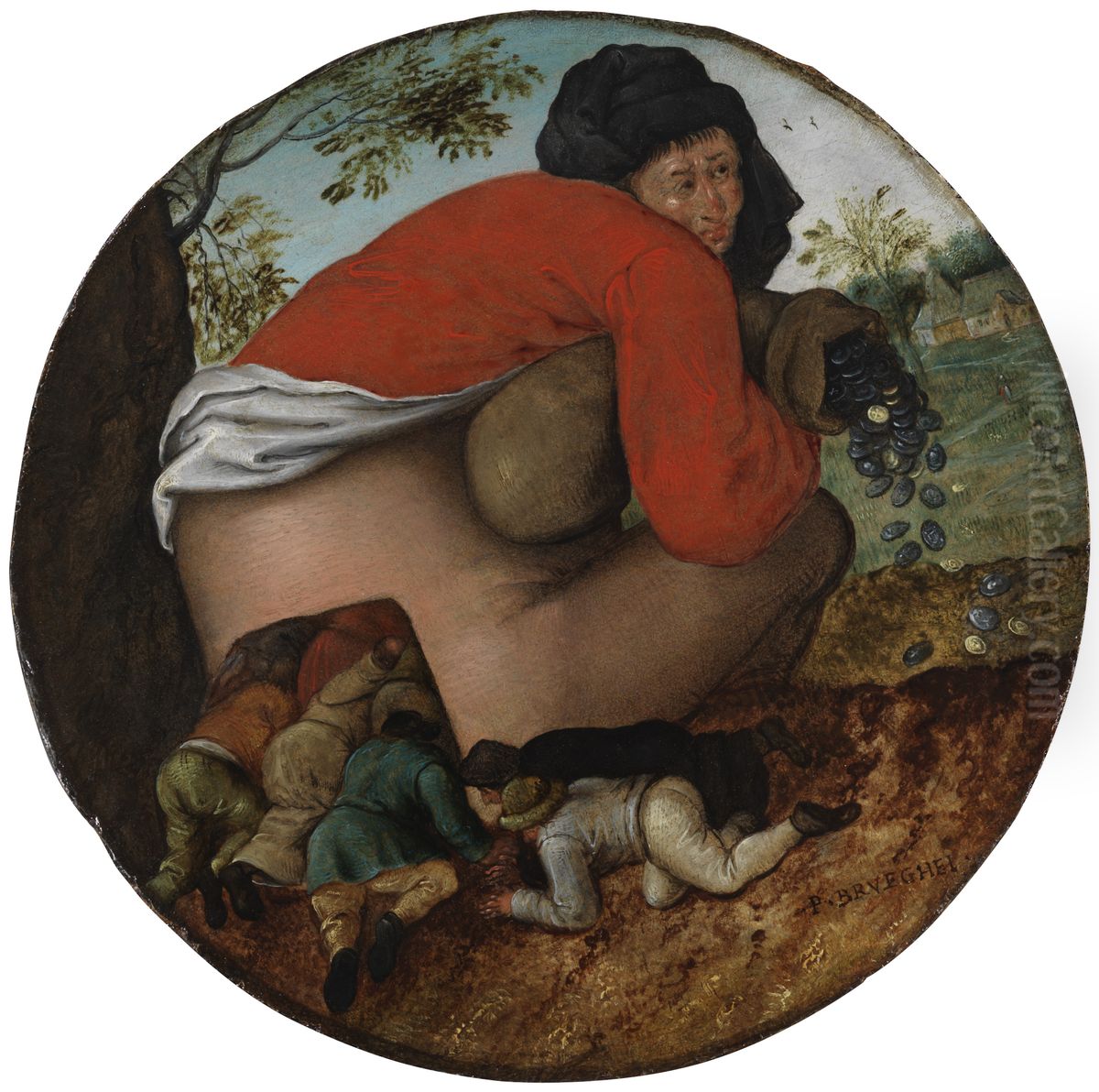 Nguoi mang tui tien va nhung ke ninh hot Oil Painting by Pieter Brueghel the Younger