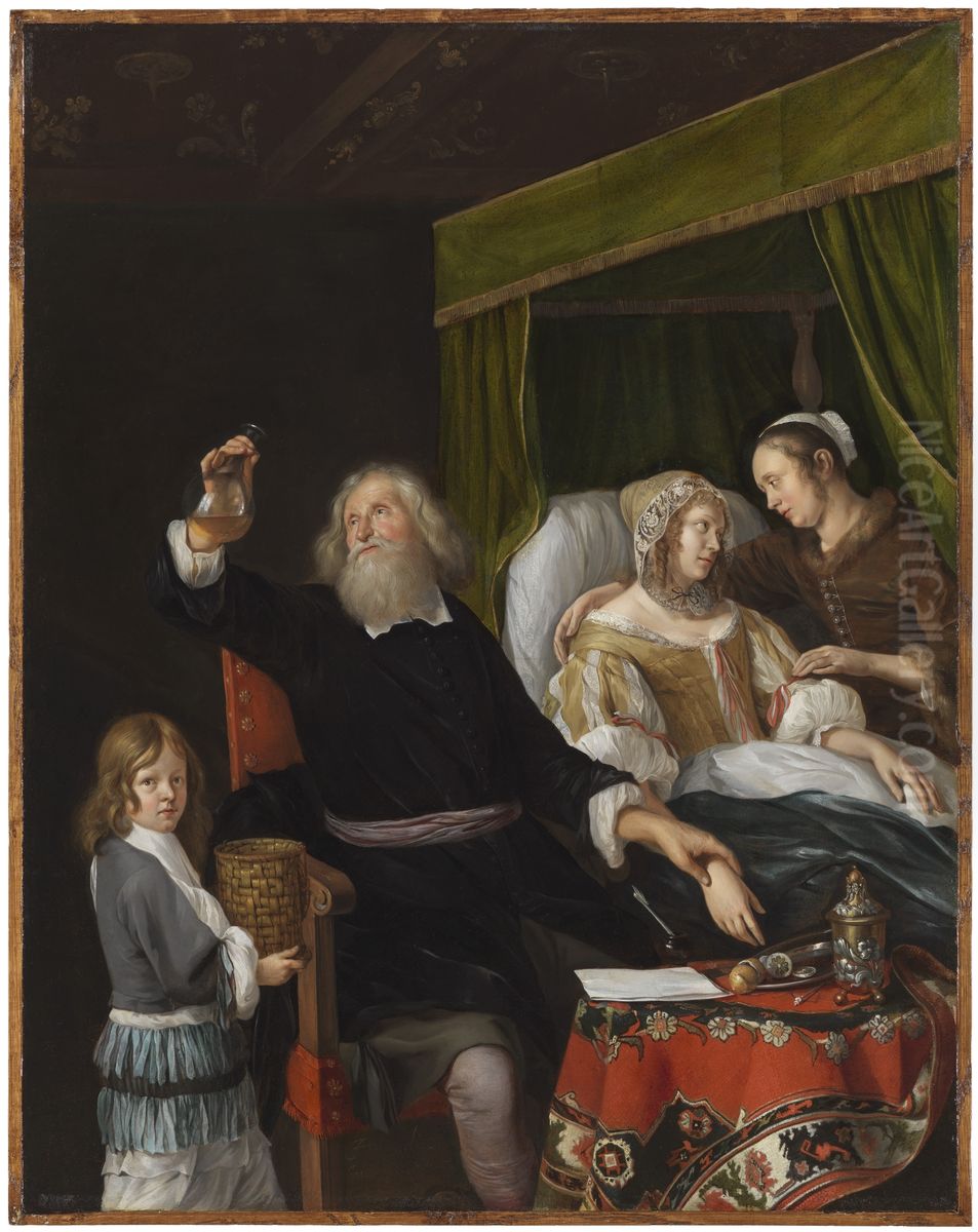 Doctor's Visit Oil Painting by Jacob Toorenvliet