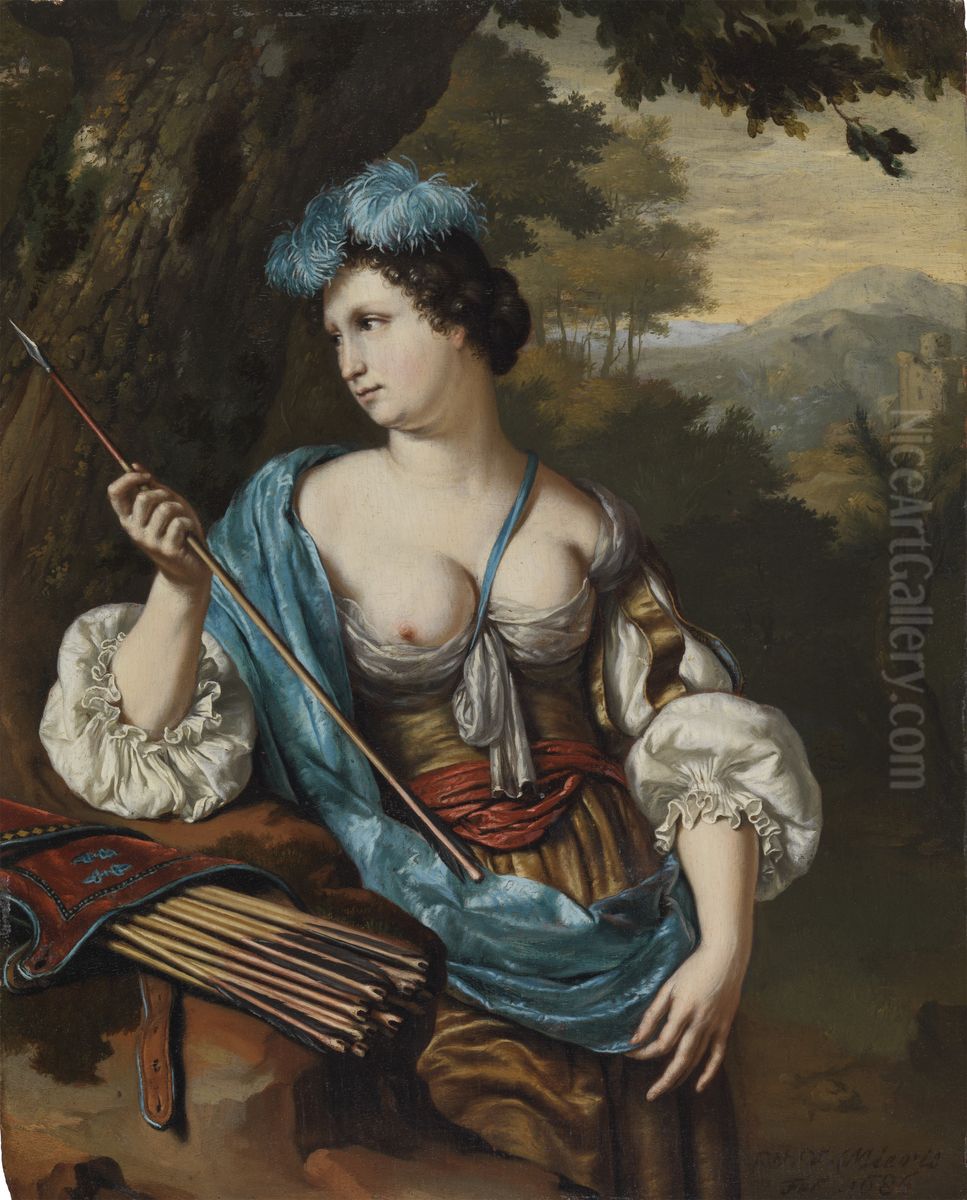Diana, Goddess of the Hunt Oil Painting by Willem Van Mieris Leiden
