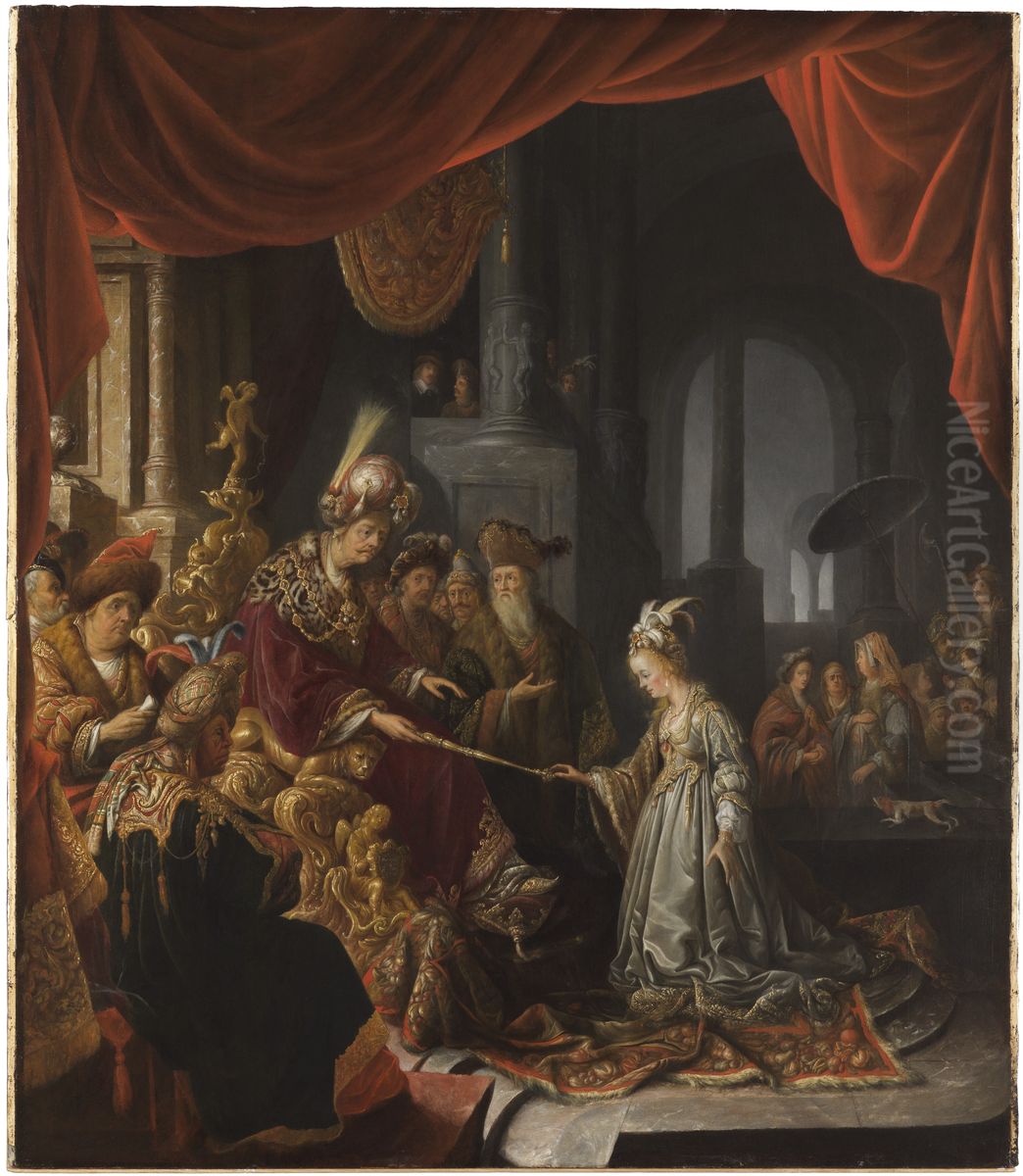 Esther before Ahasuerus Oil Painting by Jan Adriaensz van Staveren