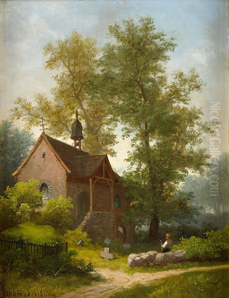Chapel on the Moselle (morning) Oil Painting by Wilhelm Brandenburg