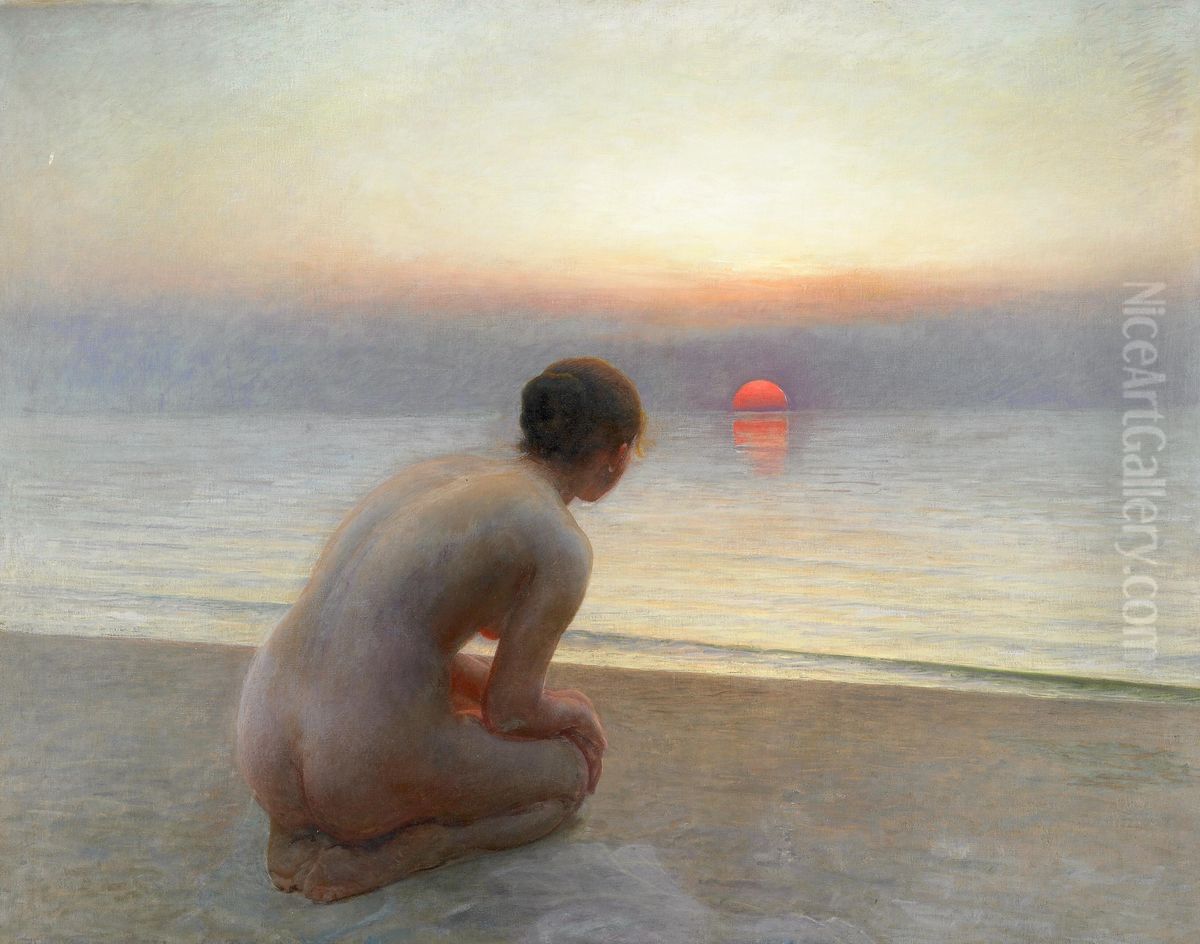 Morning Greetings. Oil Painting by Hans Ole Brasen