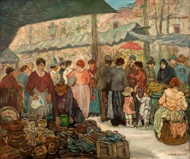Boulevard Market, Paris Oil Painting by Jerome Myers