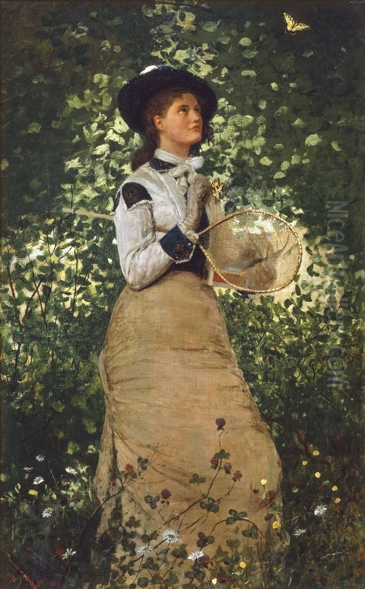 Butterflies Oil Painting by Winslow Homer