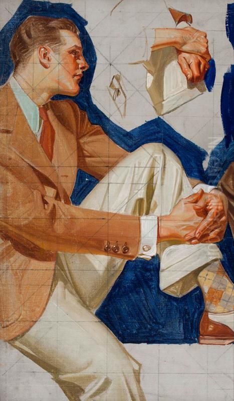 [Male Fashion Model] Oil Painting by J. C. Leyendecker