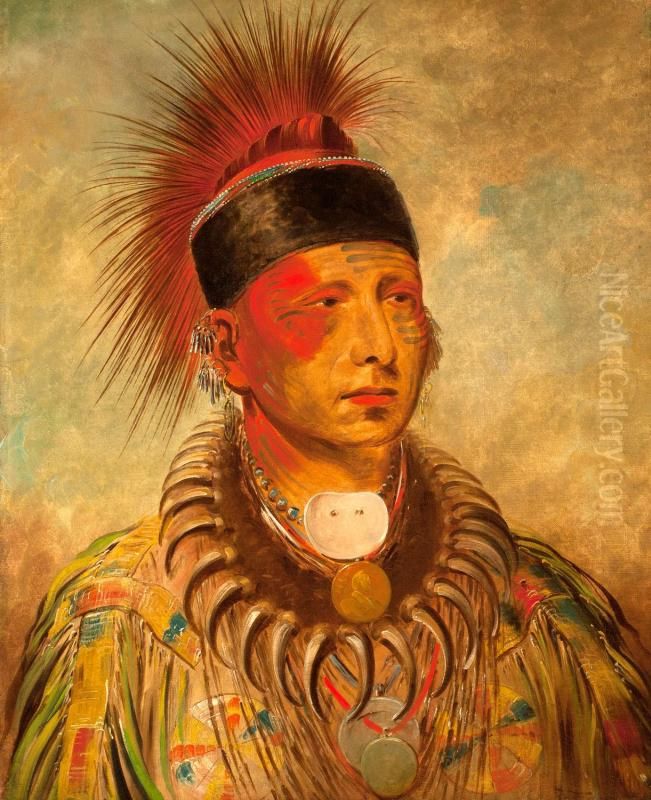 Mew-Hew-She-Kaw, The White Cloud, Chief of the Ioways Oil Painting by George Catlin