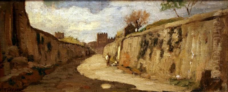 Outside Porta San Lorenzo, Rome Oil Painting by Elihu Vedder