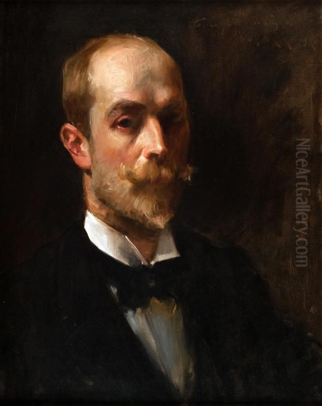 Portrait of Artist Beck Wenzell Oil Painting by William Merritt Chase