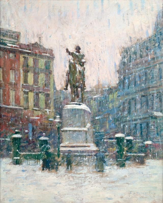 Union Square Oil Painting by Theodore Robinson