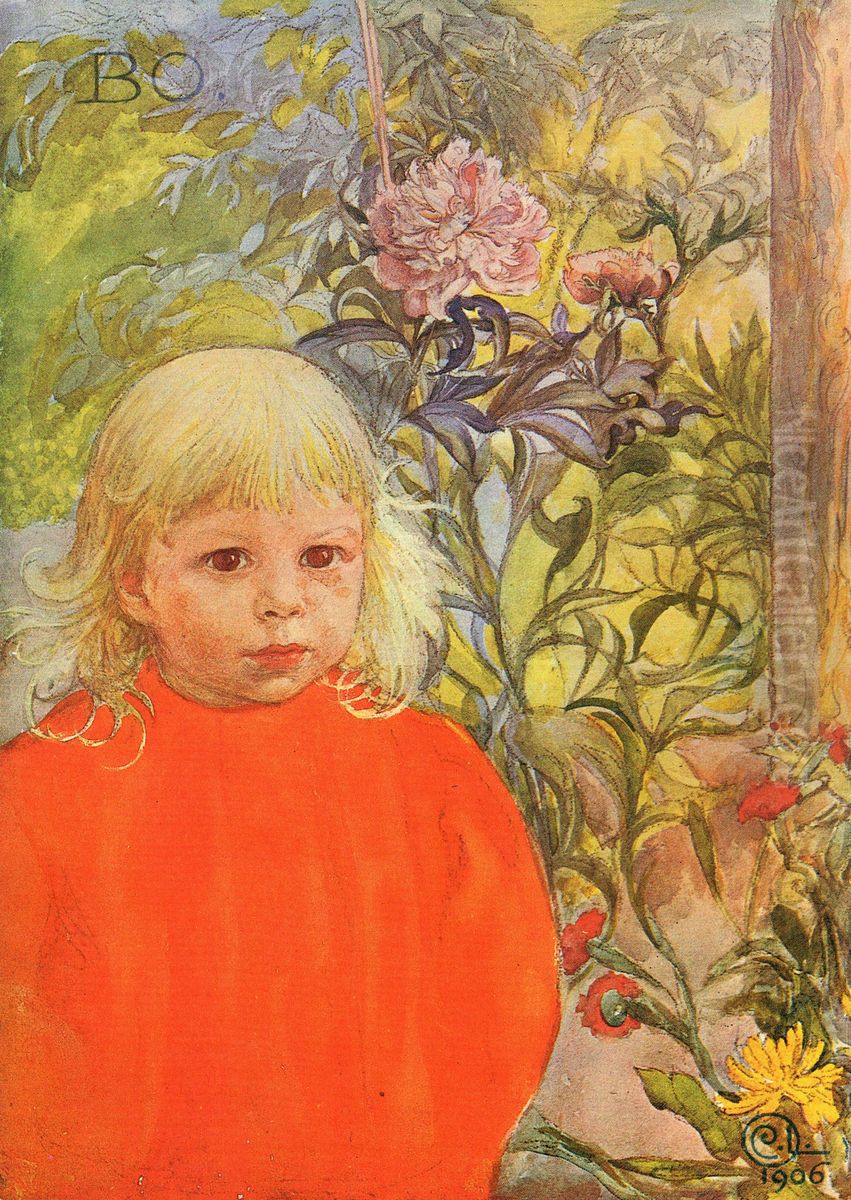 Bo Oil Painting by Carl Larsson