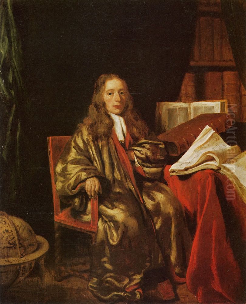 Junger Gelehrter im Lehnstuhl Oil Painting by Nicolaes Maes