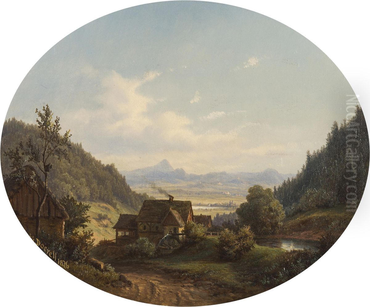 Zdirnice Valley Oil Painting by Ernst Gustav Doerell