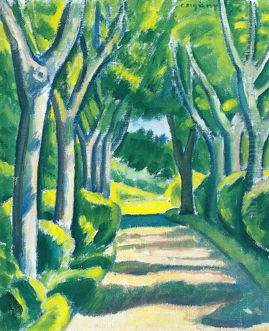 Road Oil Painting by Dezso Czigany