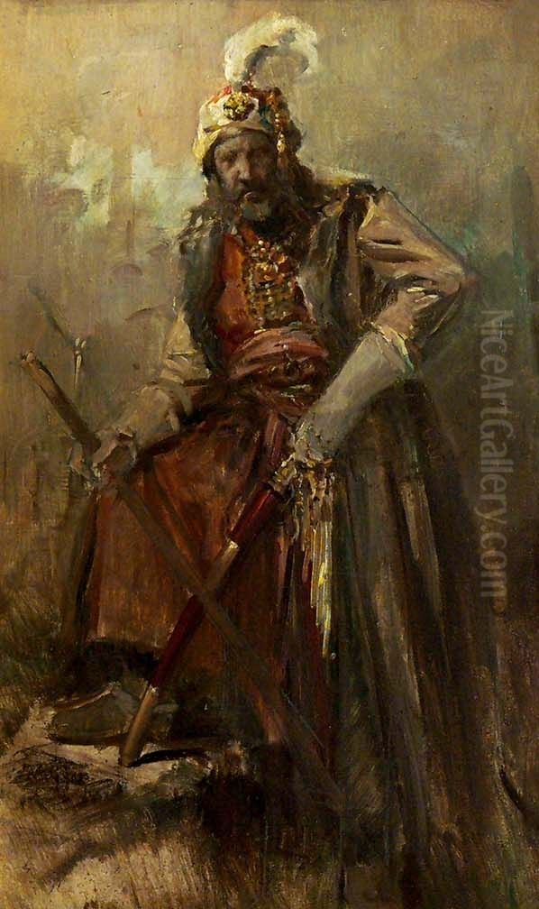Oriental warrior Oil Painting by Nikolaos Gyzis