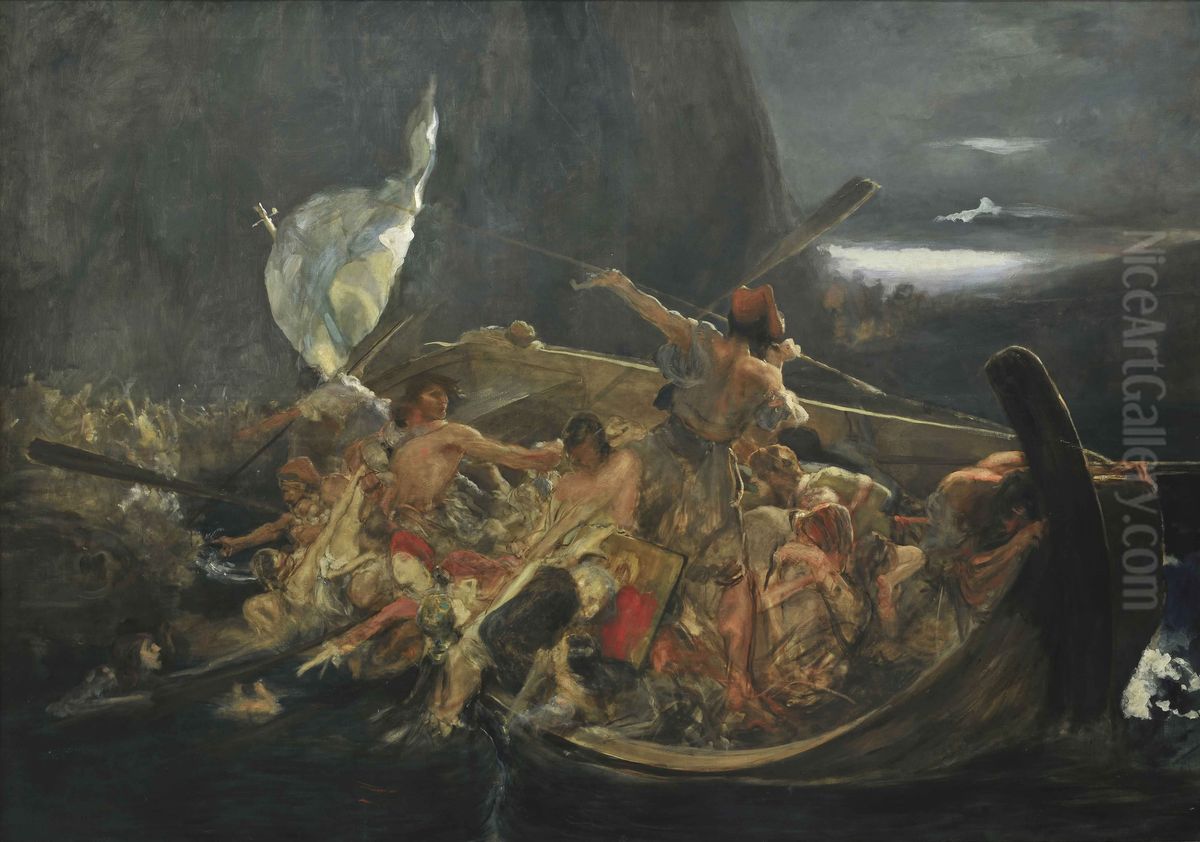After the destruction of Psara Oil Painting by Nikolaos Gyzis