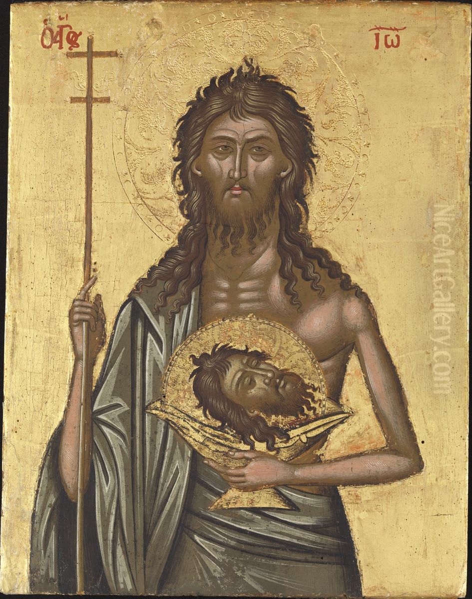 John the Baptist Oil Painting by Emmanuel Tzanes