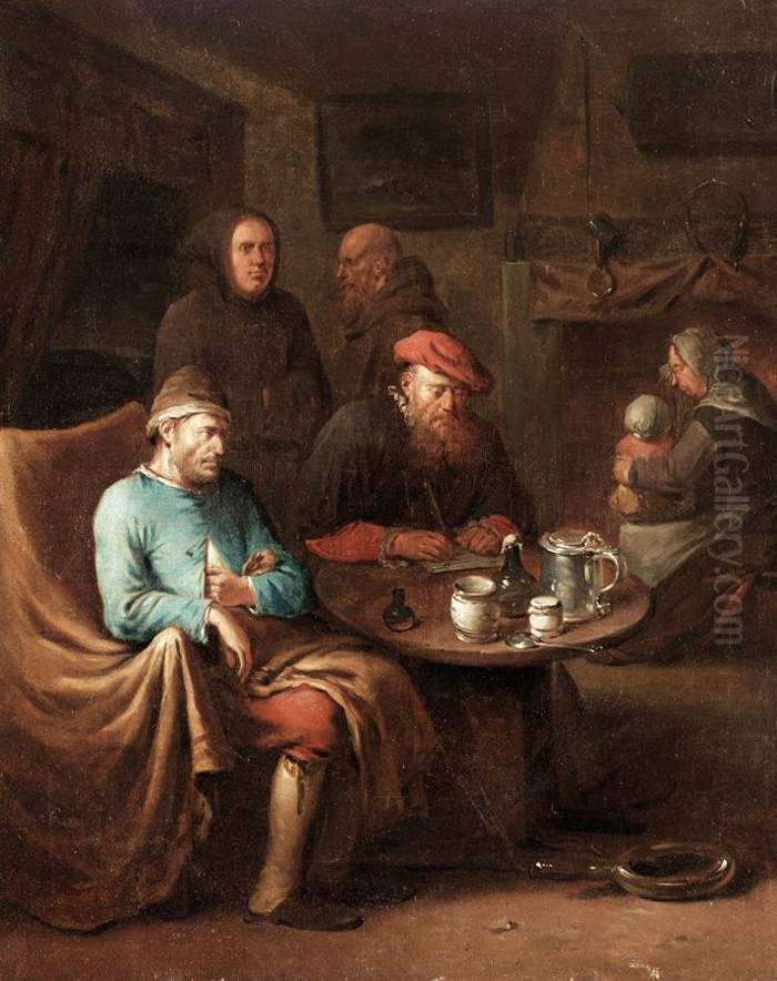 Visit of the Doctor Oil Painting by Egbert van Heemskerck II