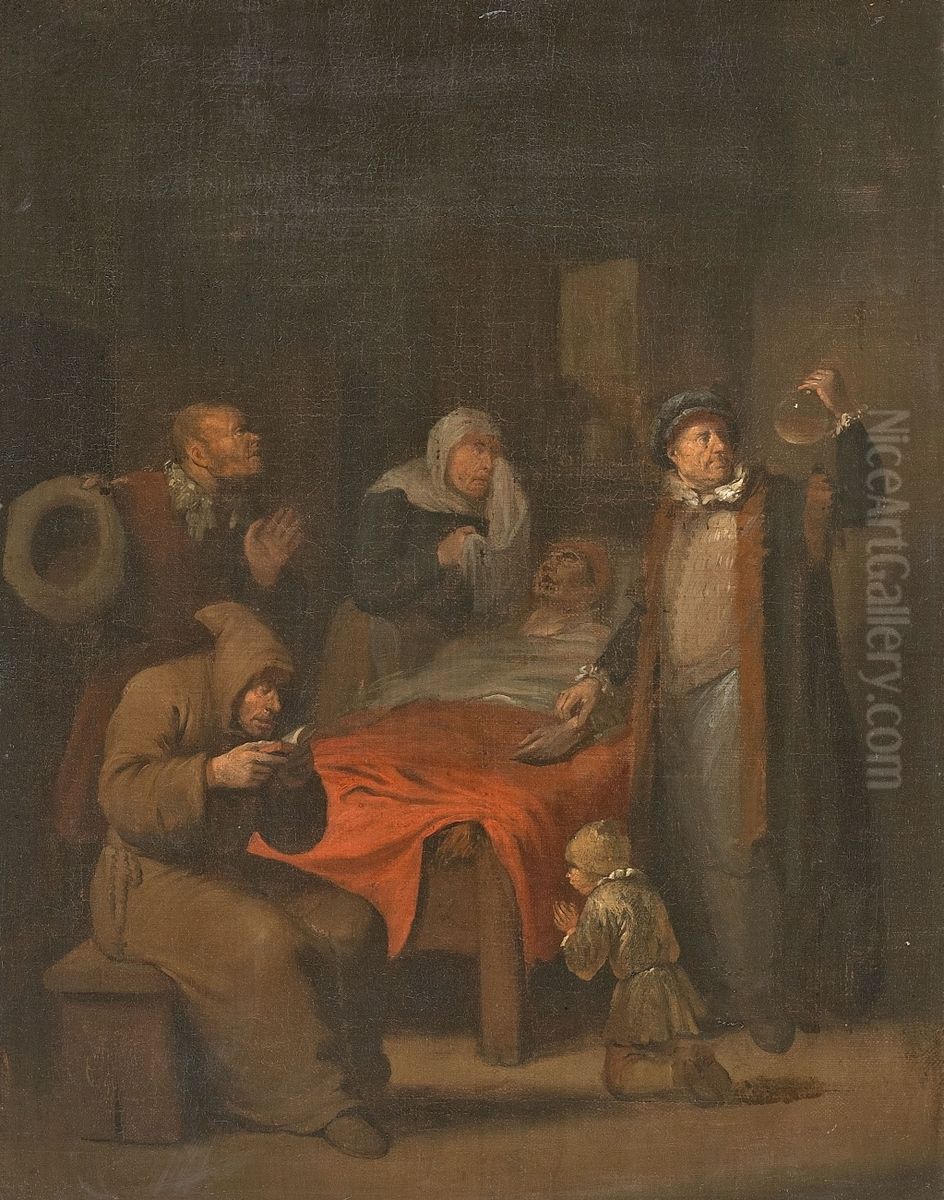 Der Arzt am Krankenbett Oil Painting by Egbert van Heemskerck II