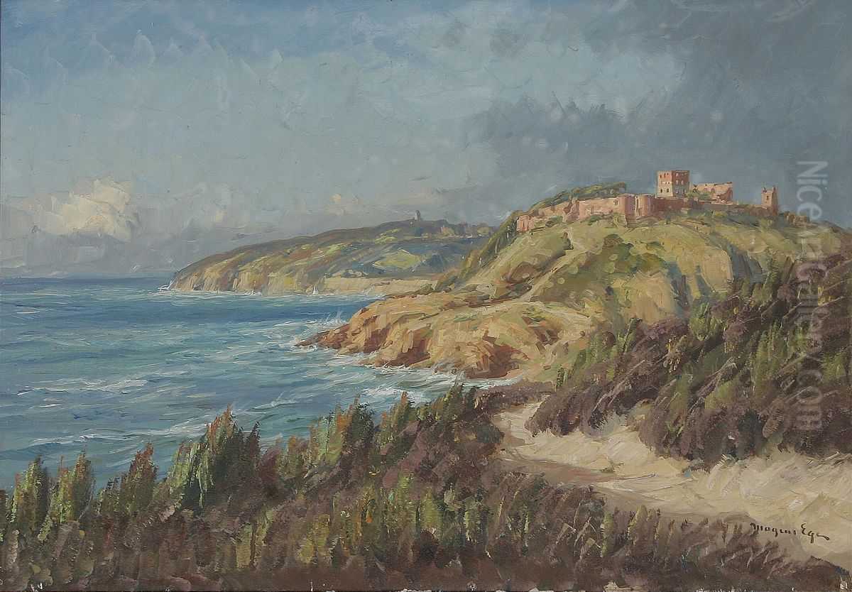 Hammershus on Bornholm. Oil Painting by Mogens Ege