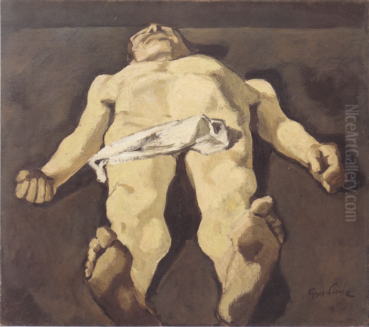 Der tote Christus Oil Painting by Albin Egger-Lienz