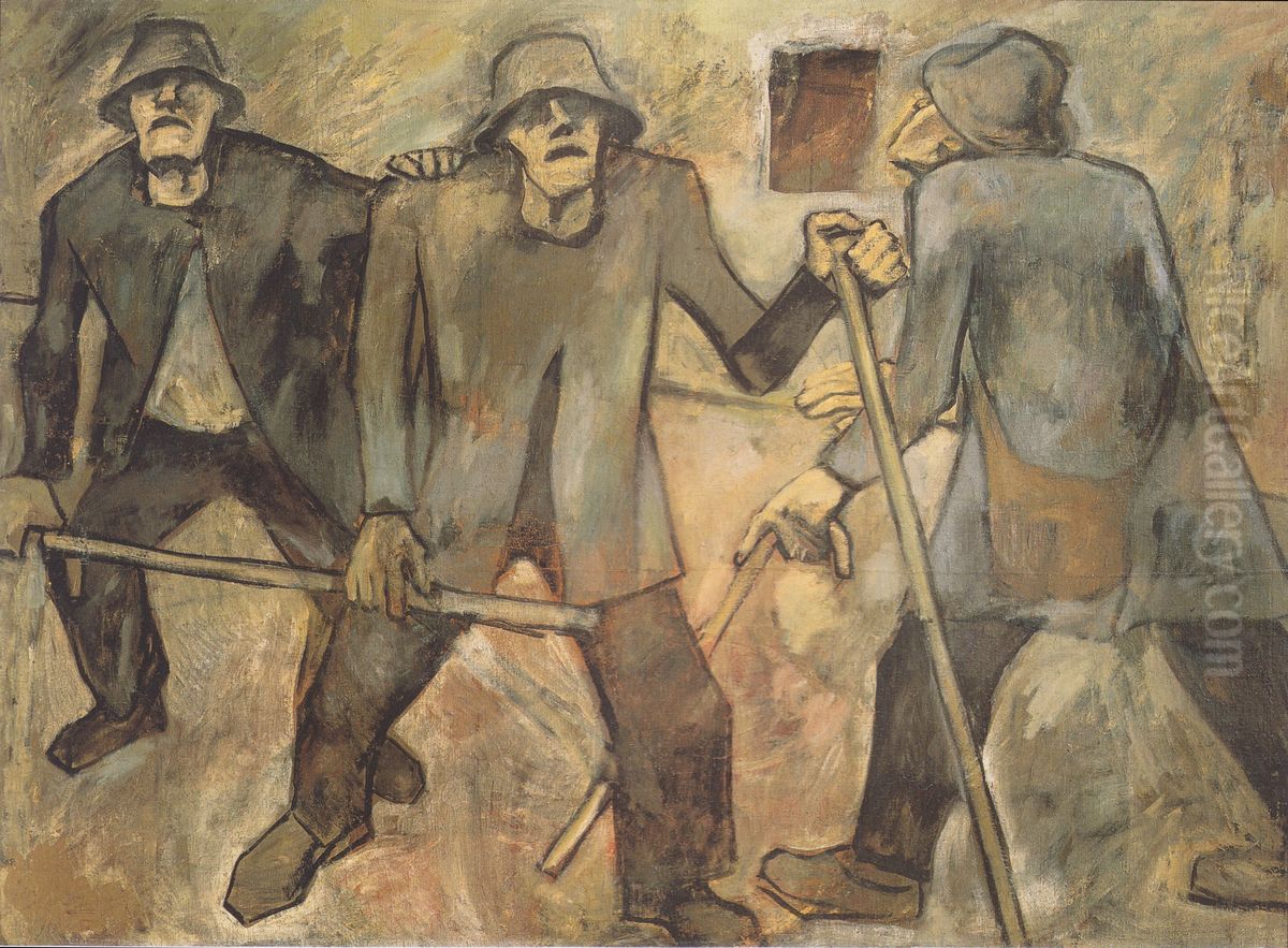 The Blind Oil Painting by Albin Egger-Lienz