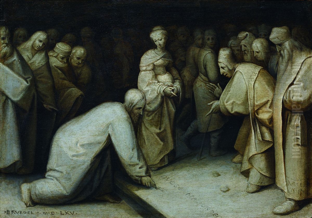Christ and the Woman Taken in Adultery Oil Painting by Pieter Brueghel the Elder