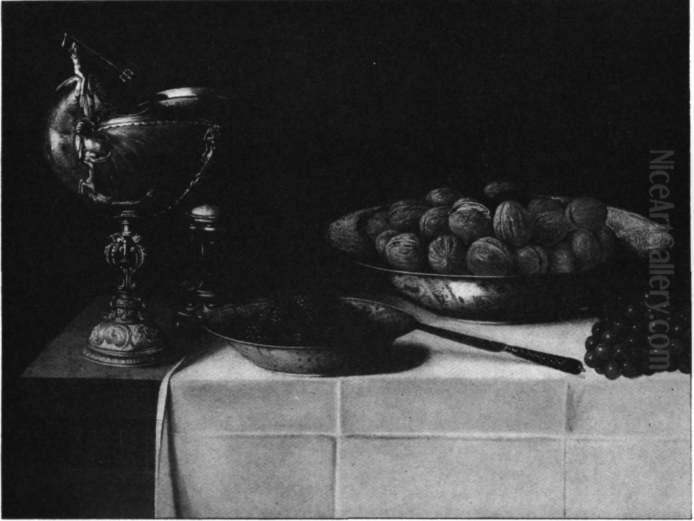 Still life with nautilus cup Oil Painting by unknown