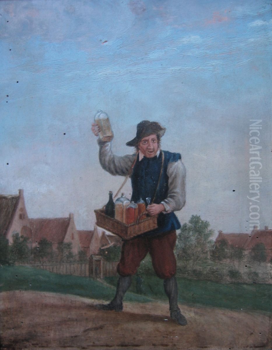 De drankverkoper Oil Painting by Johannes Hubertus Cuypers
