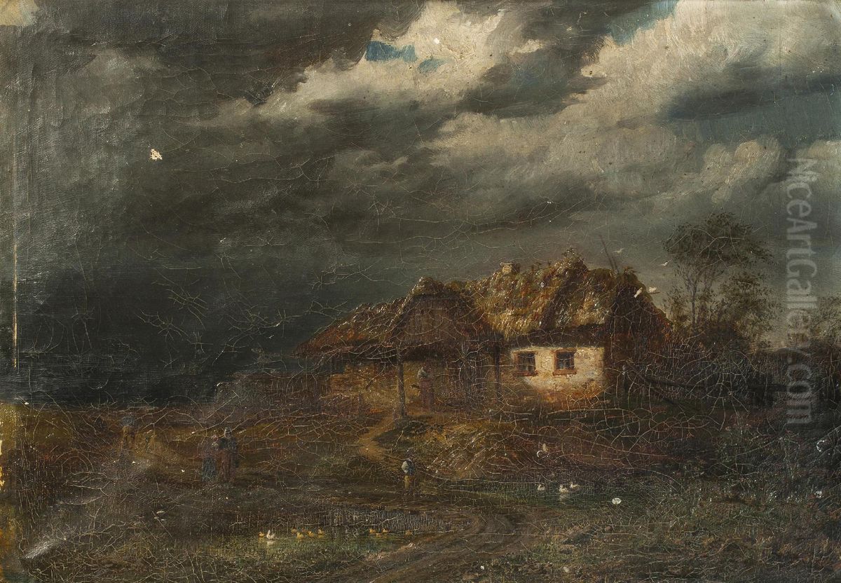 Before a storm Oil Painting by Remigius Adrianus Haanen