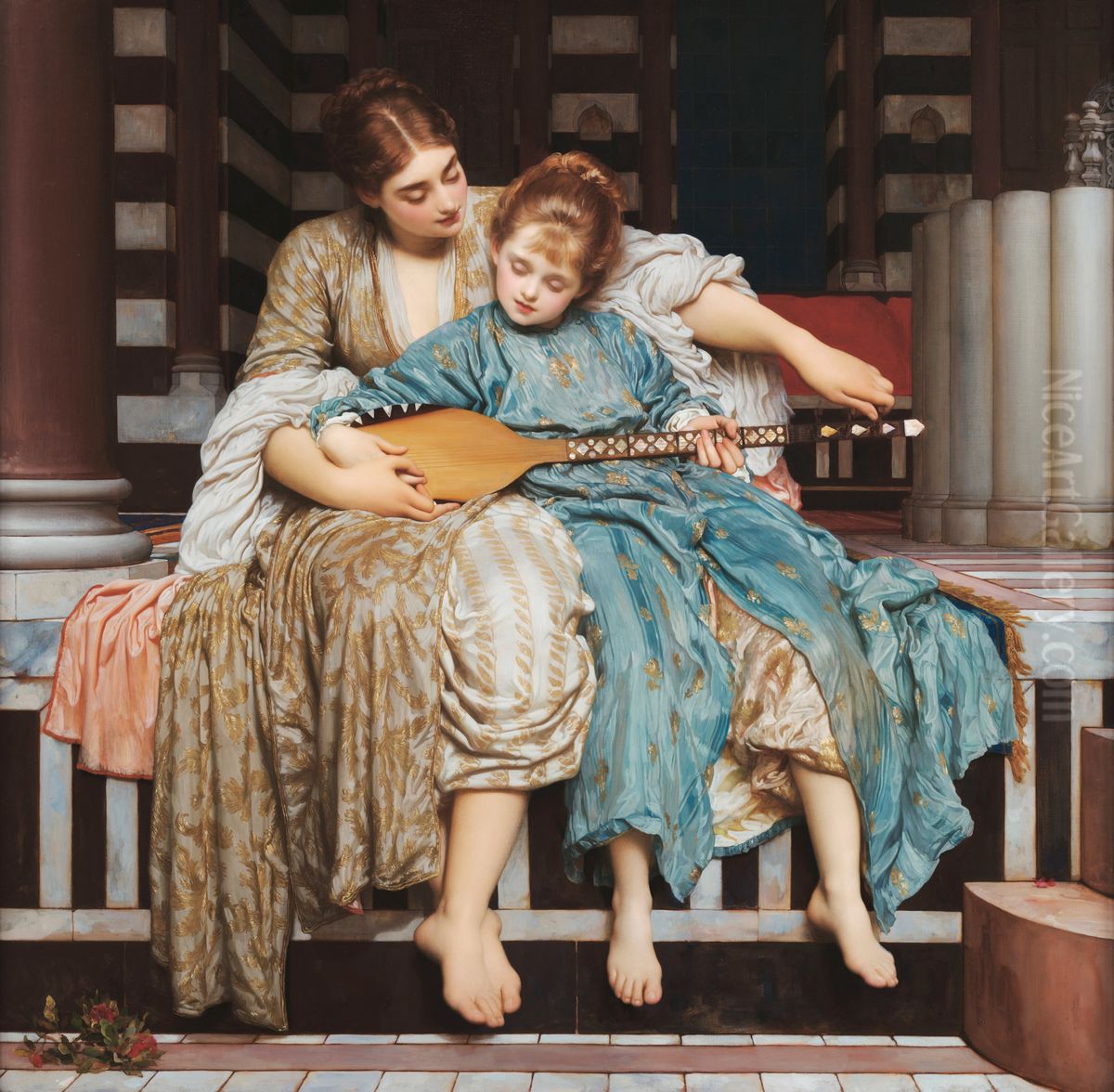 Lecon de musique Oil Painting by Lord Frederick Leighton